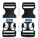 JZAHYUK 2" Heavy-Duty Buckle & Straps Set: 6-Pack Side Release Plastic Buckles+11 Yards of Thick Nylon Belt 2 Inch Wide+12 Pcs Tri-Glide Slide Clips, Replacement for Backpack Luggage Strap Pet Collar