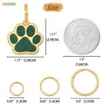 Personalized Green Paw Shaped Dog ID Tag