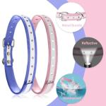 Peture Shock Collar Replacement Strap, 3/4" Waterproof Reflective Odorless TPU Dog Collar, Replacement Collar for Shock Collar with Metal Buckle - for All Brands Pet Training E Collars (Pink & Blue)