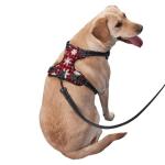 Reflective Vest Harness Christmas Snowflakes Black Red Buffalo Plaid Adjustable No Pull Pet Harness Stylish Oxford Easy Control Puppy Walking Outside Training-Large