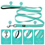 NESTROAD Reflective Dog Collar and Leash Set,Soft Neoprene Pet Collar with Quick Release Buckle,Adjustable Nylon Dog Collars for Small Medium Large Dogs(Small Collar + 5FT Leash,Teal)