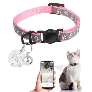 Cat Collar Breakaway with QR Code Name Tag, Reflective Kitten Collars with Bell, Cat ID Tag Personalized, Ultra-Durable, Adjustable, Quick Release, Fits Most Girl Boy Small Large Cats (8''-13.3'')