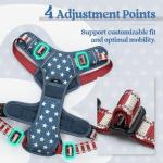 rabbitgoo Dog Harness No Pull with 2 Leash Clips, Adjustable Soft Padded, Reflective Oxford No Choke Pet Vest with Easy Control Handle for Large Dogs, Blue Star, L