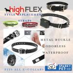 Sparky PetCo Compatible High-Flex 1" Roller or Square Buckle Replacement Strap for Garmin, Compatible with Petsafe, Dogtra, Sportdog, (NeonYellowRb1)