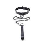 Elegant Black Leash Collars Set Leather Choker Punk Necklace Halloween & Christmas Gift