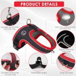 Dog Harness and Leash Set, No Pull Saddle Style Pet Harness, Breathable Mesh Adjustable Reflective Dog Vest for Dogs and Cat Medium Small Harness 2 D-Rings (Black, L)