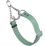 Dogline Biothane Martingale Dog Collar – Adjustable Waterproof Collar for Dogs with Herm Sprenger Assembly Chain – Fits Small, Medium & Large Dogs, L 11-15in x W 3/4in, Sage Green