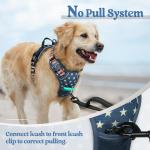 rabbitgoo Dog Harness No Pull with 2 Leash Clips, Adjustable Soft Padded, Reflective Oxford No Choke Pet Vest with Easy Control Handle for Large Dogs, Blue Star, L