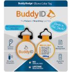 BuddyID BuddyBadge Silicone Pet Collar Tag with QR Code, Waterproof and Jingle-Free, Glow-in-The-Dark, Includes Lifetime Registration and Customizable Digital Profile, 1 Tag