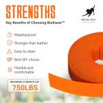 Regal Dog Products Biothane® Beta 520 Super Heavy - Orange - 3/4 Inch x 25 Feet Waterproof Dog Collar Strap