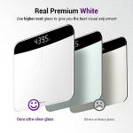 Ovutek Scale for Body Weight, Highly Accurate 450lb Digital Bathroom Scales for People, Automatic Weighing Machine for Baby, Pet, Light Items, Large LED, Sturdy and Durable Base, White