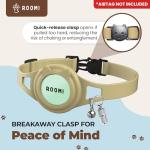 Hypoallergenic cat Collar with Breakaway Clasp, Bell & ID Tag. Compatible with Apple Airtag. Waterproof & Lightweight cat Collar with airtag Holder. Durable & Tear Resistant.