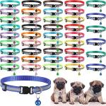 42 Pcs Puppy Collars for Litter Puppy ID Collar with Bell 7.5-12.6 Inch Adjustable Collars for Newborn Dog Cat Nylon Safety Cat Collar for Cats Dogs Pet Supplies (Reflective)