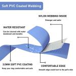 ZALER Dog Collar and Leash Set, Waterproof Adjustable Odor Proof Pet Collars Leashes Easy to Clean, 6FT Dog Leash with 2 Hooks for Large, Medium Small Dogs (L, Blue)