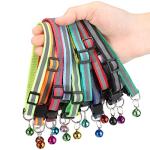 42 Pcs Puppy Collars for Litter Puppy ID Collar with Bell 7.5-12.6 Inch Adjustable Collars for Newborn Dog Cat Nylon Safety Cat Collar for Cats Dogs Pet Supplies (Reflective)