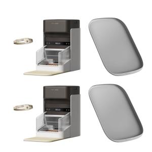 Bundle of PETLIBRO Upgraded RFID Automatic Cat Feeder, 2 Packs 5G Wi-Fi Automatic Pet Feeder, 3L Auto Cat Feeder App Control with Light Collar Tag + 2 Packs Safety Silicone Dog Food Mat