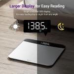 Ovutek Scale for Body Weight, Highly Accurate 450lb Digital Bathroom Scales for People, Automatic Weighing Machine for Baby, Pet, Light Items, Large LED, Sturdy and Durable Base, White