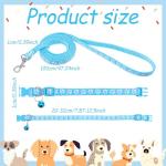 3 Pcs Dog Collar and Leash Set, Adjustable Puppy Collar and Leash, Puppy Collars with Paw Print, Dog Collars and Leashs for Small Dogs, Quick Release Buckle Adjustable Rope for Pets (Pink Black Blue)