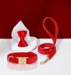 Velvet Harness Set, Gift for Pet Owners, Custom Dog Collar Personalized Name and Phone Number, Custom Collar and Leash for Dogs, Engraved Metal Buckle Collar (X-Large)