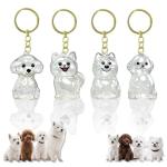 4 Pack Dog Hair Keychain | Set for pet - Keepsake Bottle to Preserve Fur | Memorial Gift for Pet, Pet Lover Accessory