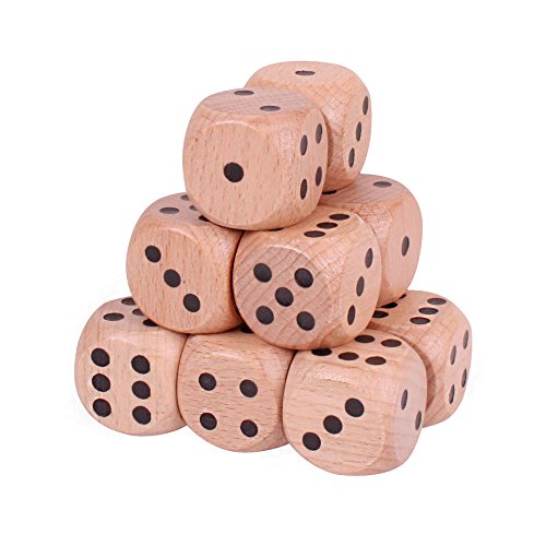 Bigjigs Toys Giant Wooden Dice (Natural - Pack of 12) from Bigjigs Toys