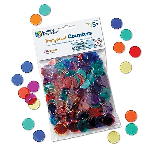 Learning Resources Transparent Counters (6 Colours) from Learning Resources