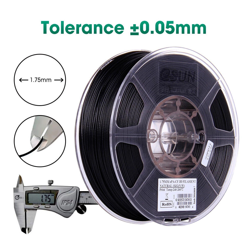 eSUN 1.75mm Carbon Fiber Nylon Filament 1KG Black