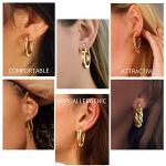 9 Pairs Gold Plated Hoop Earrings Set