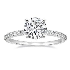 Sterling Silver 1.25 CT Round Zirconia Engagement Ring