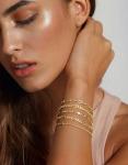 Trendy 14K Gold Plated Stackable Bracelets Set