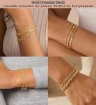Trendy 14K Gold Plated Stackable Bracelets Set