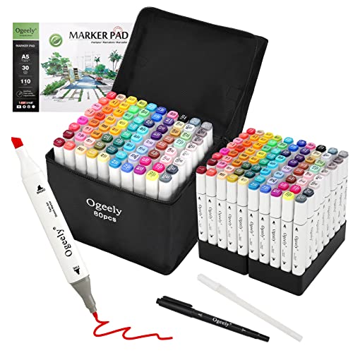 80-Color Dual Tip Alcohol Markers for Artists