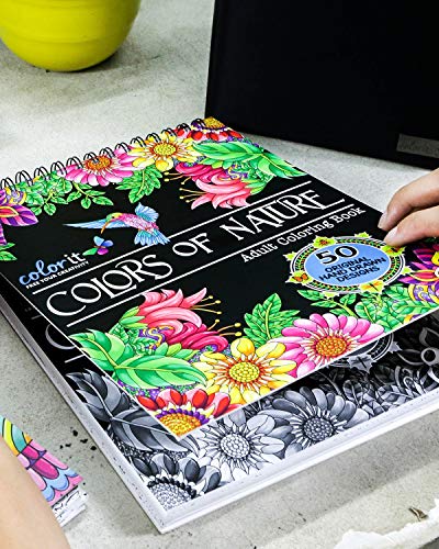 Colors of Nature Adult Coloring Book with 50 Designs