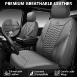 3D Foam Leather Seat Covers Full Set - Gray