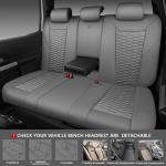 3D Foam Leather Seat Covers Full Set - Gray