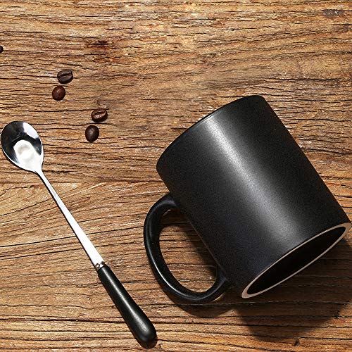 Matte Black Ceramic Coffee Mugs - 12 oz