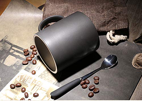 Matte Black Ceramic Coffee Mugs - 12 oz