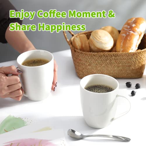 Mfacoy Set of 4 White 16oz Coffee Mugs