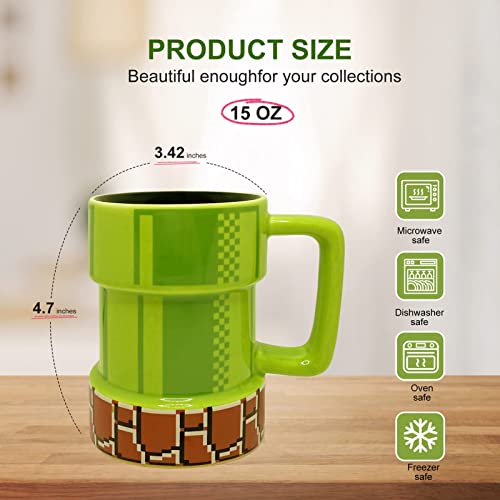 Super Mario Warp Pipe Ceramic Coffee Mug, 15 Oz