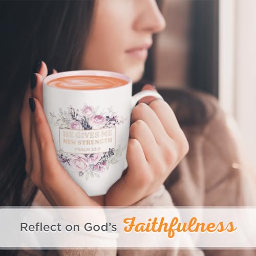 Rose Gold Inspirational Coffee Mug with Psalm 23:3