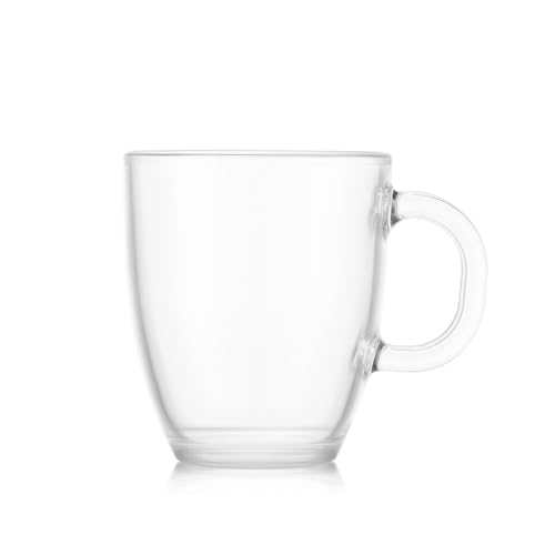 Clear Bistro Coffee Mugs, 12 Ounce, 2-Pack