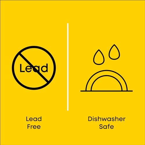 JoyJolt 15.5oz Glass Coffee Mug Set of 6