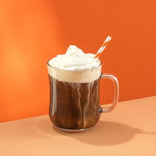 JoyJolt 15.5oz Glass Coffee Mug Set of 6