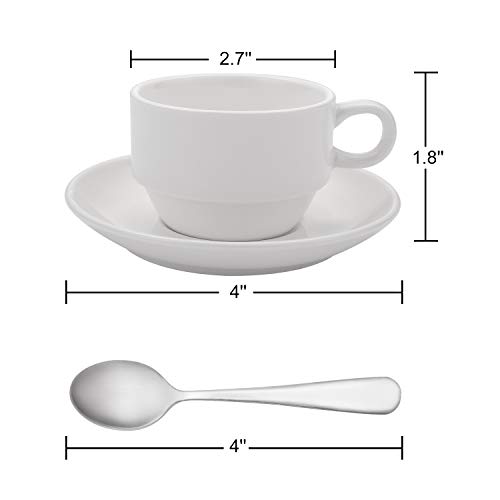 Aozita Stackable Espresso Cups and Saucers Set
