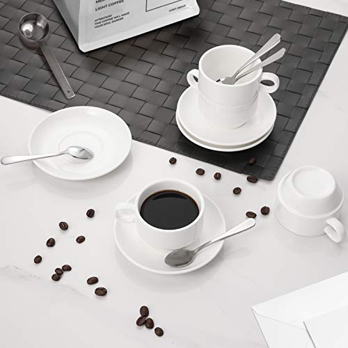 Aozita Stackable Espresso Cups and Saucers Set