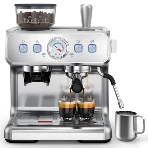 COWSAR 15-Bar Espresso Machine with Grinder and Frother