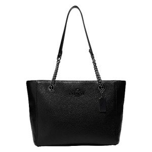 COACH Cammie Black Leather Chain Tote