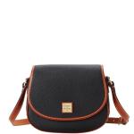 Dooney & Bourke Black Pebble Leather Saddle Bag