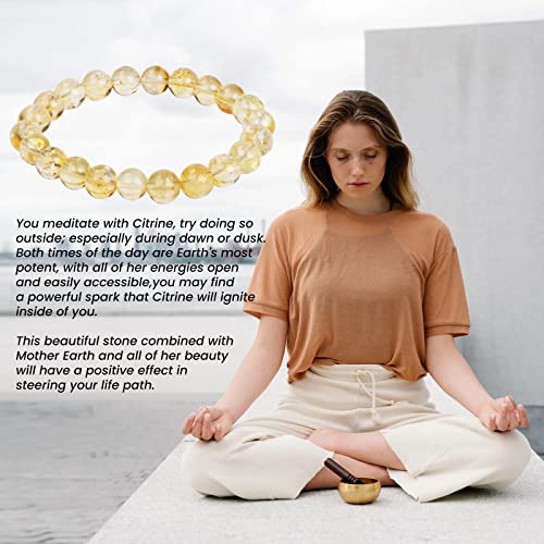 Natural Citrine Crystal Bracelet for Wealth and Success