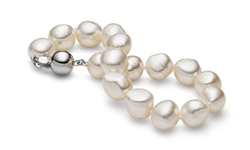 White Baroque Pearl Bracelet with Sterling Silver
